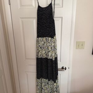 SPEECHLESS black and yellow floral maxi dress with stretchy top Size XXL
